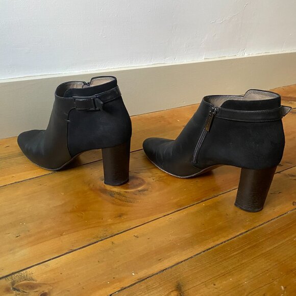 Aquatalia Black Leather and Suede Ankle Boots - Picture 7 of 9